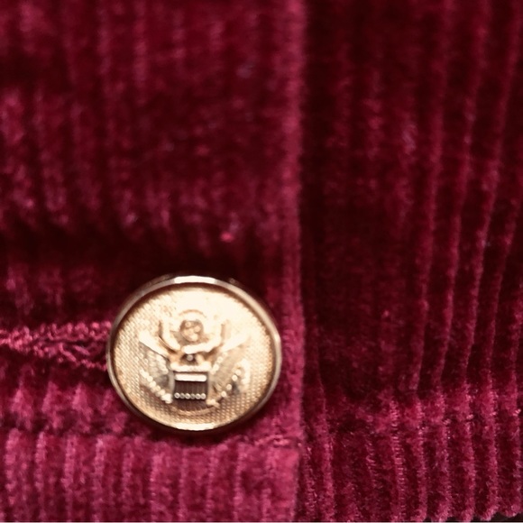 NWOT Burgundy Maroon Red button front mini corduroy Skirt - Picture 3 of 11